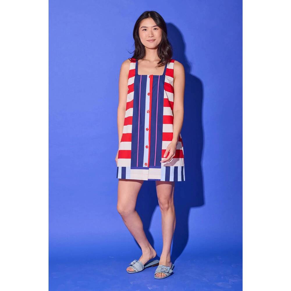 NEW ALDEN ADAIR bryson mini dress in maritime stripe